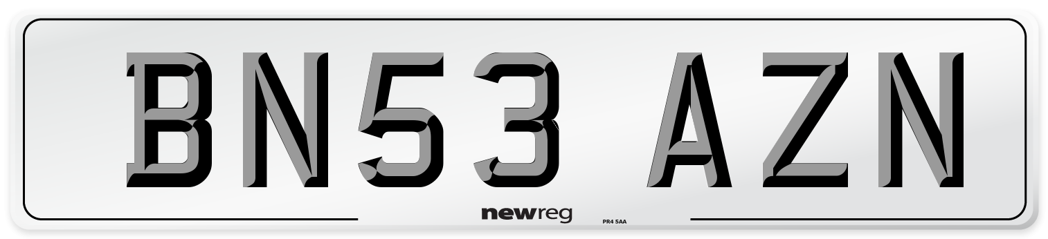 BN53 AZN Number Plate from New Reg